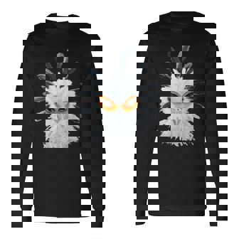 アクリル画アート ヘビクイワシ デザイン 長袖tシャツ 長袖Tシャツ - Kawaiitshirt