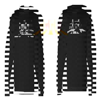 アビーストリートロードを横断する面白いラマアルパカ 長袖Tシャツ - Kawaiitshirt