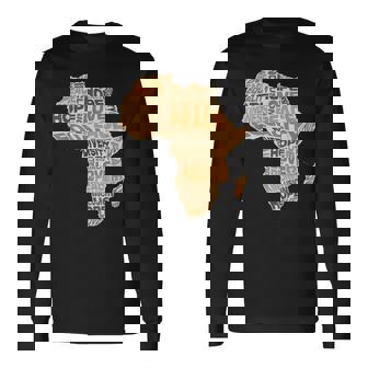 アフリカの平等パターン メラニン 肌色 アフリカ地図 長袖Tシャツ - Kawaiitshirt