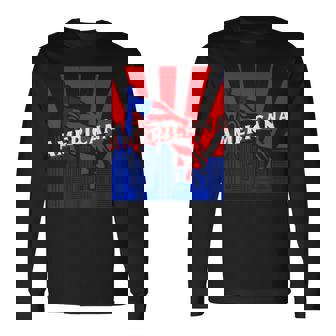 アメリカーナ、都市、旗、Bjj、柔術、Mma、ファイティング、ボックス。 長袖Tシャツ - Kawaiitshirt