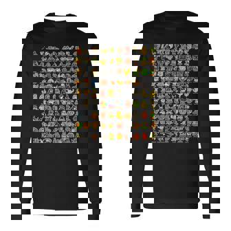 イタリア語-ブレインローz世代面白いミーム90ブレインロットキャラクター 長袖tシャツ 長袖Tシャツ - Kawaiitshirt