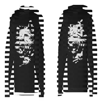 ウエスト ハイランド ホワイト テリア ピーキングドッグ ウェスティ デザイン 長袖Tシャツ - Kawaiitshirt