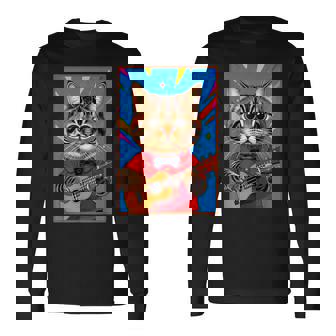 ウクレレ猫 長袖Tシャツ - Kawaiitshirt