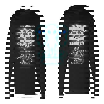 エイリアン振興会（宇宙人）グレイ【ゆるフレンズ】（変なデザイン屋さん）かわいい 面白い 長袖Tシャツ - Kawaiitshirt