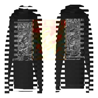 カエル 演奏 ベース ギター ロック オン ヴィンテージ ロック ギタリスト カエル 長袖Tシャツ - Kawaiitshirt