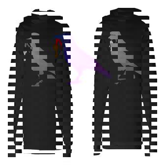 カラス カラス カラス シャツ ゴールド キーホルダー 青い鳥 カラス 長袖Tシャツ - Kawaiitshirt