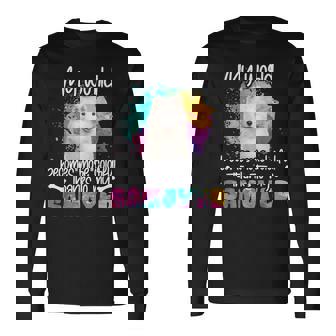 カラフルな世界 サモエド 犬 前足 犬のママ 服 ママ サモエドのアクセサリー 犬の学校 犬の飼い主 長袖Tシャツ - Kawaiitshirt