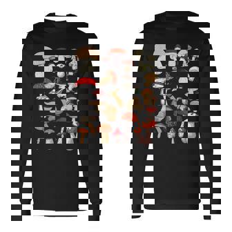 キッズ キノコ コラージュ 菌類 長袖Tシャツ - Kawaiitshirt