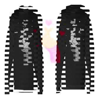 メンズ レディース キッズ グラフィックデザイン バレンタイン ハート ラブ 長袖Tシャツ - Kawaiitshirt