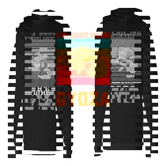 ギョーザが食べたくてたまらない、おもしろいレトロ中華餃子 長袖Tシャツ - Kawaiitshirt