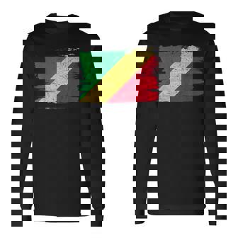 コンゴ民主共和国 旗 Democratic Republic Congo Flag Pride Proud 長袖Tシャツ - Kawaiitshirt