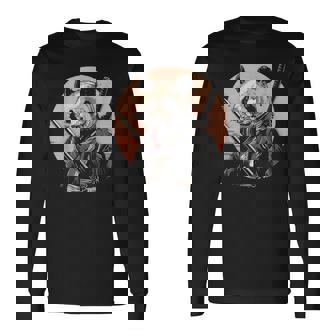 サムライパンダ 作品 日本美術 日本の忍者 パンダ 長袖Tシャツ - Kawaiitshirt