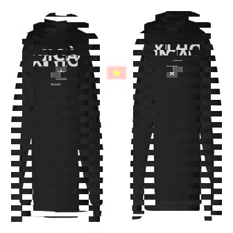 シンチャオ ベトナム語でこんにちは ベトナム 長袖Tシャツ - Kawaiitshirt