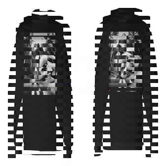 シーズーとビッグフットの森の冒険 長袖Tシャツ - Kawaiitshirt