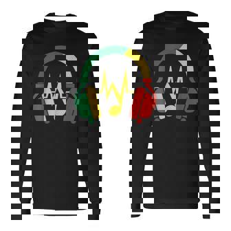 ジャマイカの国旗の色のデザインでレゲエの雰囲気を表現 長袖Tシャツ - Kawaiitshirt