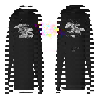 ジャマイカの地図 長袖Tシャツ - Kawaiitshirt