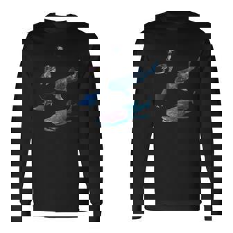 ジンベエザメ マンタ カメ クラゲ 長袖Tシャツ - Kawaiitshirt