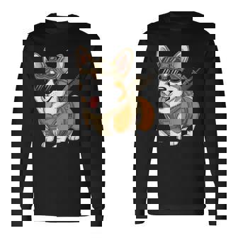 タクティカル コーギー 犬種 戦士 動物 しゃれ ミーム 長袖Tシャツ - Kawaiitshirt