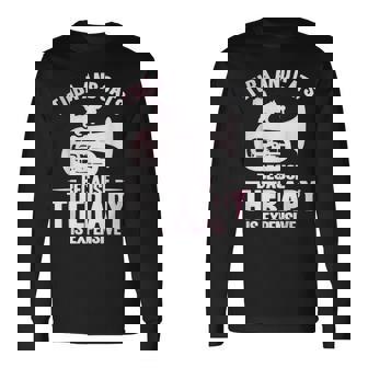 チューバ 水彩 チューバと猫 長袖Tシャツ - Kawaiitshirt