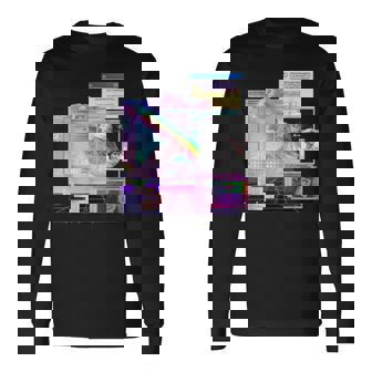 トリッピーサイバー美的ヴェイパーウェイヴインターネットクラシックアート 長袖Tシャツ - Kawaiitshirt
