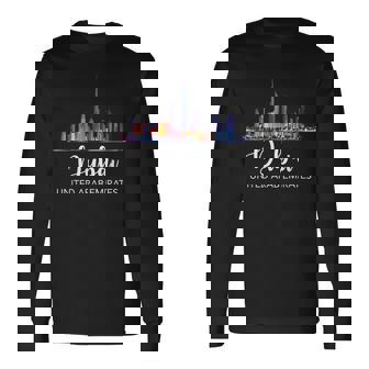 ドバイ お土産 スカイライン Uae アラブ首長国連邦 リマインダー 長袖Tシャツ - Kawaiitshirt