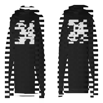 ナンバー34 スポーツジャージプレーヤー 34 ファン フロントプリント ヴァーシティ 長袖Tシャツ - Kawaiitshirt