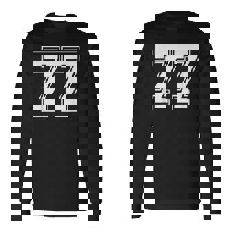 ナンバー77 野球 フットボール 誕生日 長袖Tシャツ - Kawaiitshirt