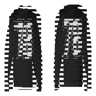 ナンバー78 バーシティスタイル ボールド スポーツ 誕生日 ジャージ 長袖Tシャツ - Kawaiitshirt