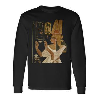 ネフェルタリ女王 古いエジプトファラオ家族 誕生日 クリスマスギフト 長袖Tシャツ - Kawaiitshirt