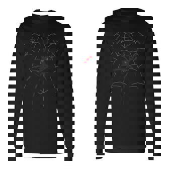 ハロウィン 怖い蜘蛛の巣 デッドリー スパイダーの巣 長袖Tシャツ - Kawaiitshirt