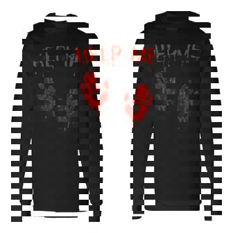 ハロウィーン-血まみれの手血のスプラッターコスチュームゾンビ 長袖Tシャツ - Kawaiitshirt