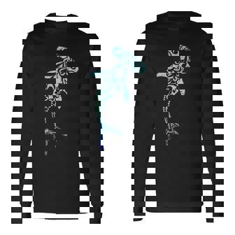 ハワイ ポリネシア トライバル シュモクザメ アロハステート 長袖Tシャツ - Kawaiitshirt