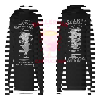 バレリーナ カプチーノ かわいい イタリアン ブレイン ミーム キッズ ガールズ 長袖Tシャツ - Kawaiitshirt