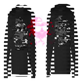 バレンタイン サッカー ハート ドリップ スポーツ 愛 バレンタインデー 男の子 長袖Tシャツ - Kawaiitshirt