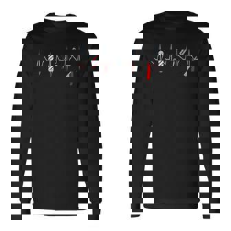 バーバー ポール ファニー シャツ ヘアカット コーム 刃 ひげ ハートビート 長袖Tシャツ - Kawaiitshirt