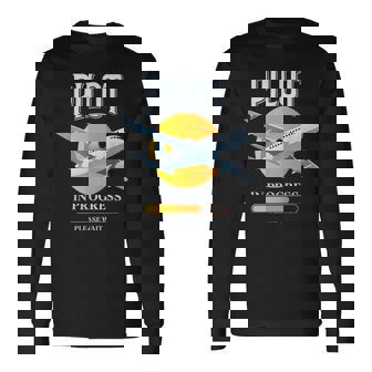 パイロット・イン・プログレス飛行機航空学校飛行機 長袖Tシャツ - Kawaiitshirt