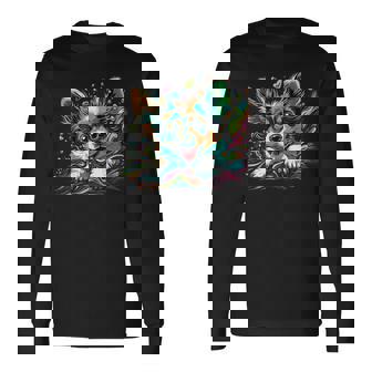 パピヨン犬の飼い主 パピヨン犬のアートワーク 長袖Tシャツ - Kawaiitshirt