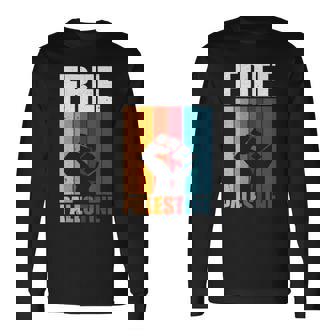 パレスチナ人のためのフリーパレスチナのレトロなビンテージデザイン 長袖tシャツ 長袖Tシャツ - Kawaiitshirt