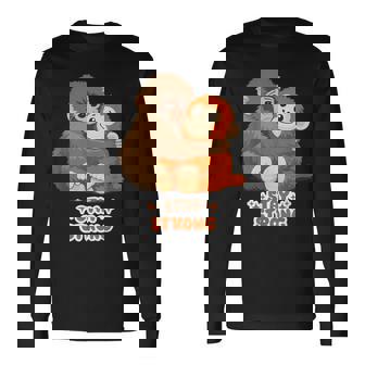 パンチパンチくん 寂しい動物園猿 長袖Tシャツ - Kawaiitshirt