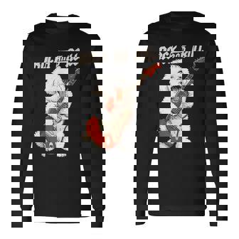 ビション・フリーゼ ギターを弾く ロックンロール 犬好き 長袖Tシャツ - Kawaiitshirt