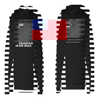 ビルマのミャンマー国旗 長袖Tシャツ - Kawaiitshirt