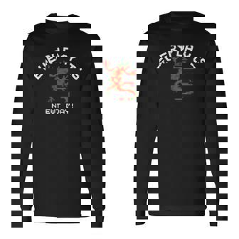 ピクセル アニマルズ アカハライモリ Japanese Fire Belly Newt 白フォント 長袖Tシャツ - Kawaiitshirt