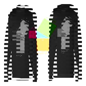 ピタゴラスの定理 教師と生徒のための数学の数式 長袖Tシャツ - Kawaiitshirt
