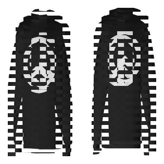 ホワイト ピースサイン 長袖Tシャツ - Kawaiitshirt