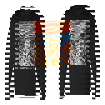 ファニー タビーキャット 絵画 ムンクの叫び パロディ 長袖Tシャツ - Kawaiitshirt