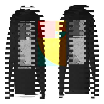 フィボナッチスパイラル幾何学アート 長袖Tシャツ - Kawaiitshirt
