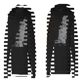 ブリティッシュショートヘアの猫 長袖tシャツ 長袖Tシャツ - Kawaiitshirt