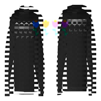 ブルー、オレンジ、ピンク、パープルのチューリップ。 長袖Tシャツ - Kawaiitshirt