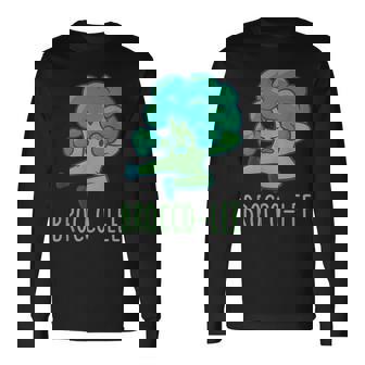 ブロッコリー 面白い空手カンフーブロッコリー野菜 長袖Tシャツ - Kawaiitshirt