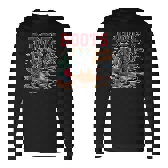 ブーツ オン グラウンド カウガール カウボーイ ウエスタン 長袖Tシャツ - Kawaiitshirt